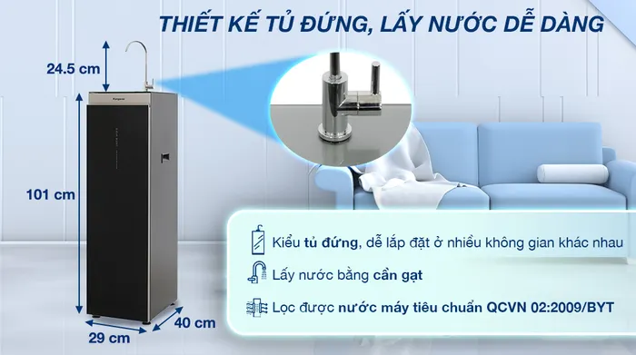 Máy lọc nước RO Kangaroo KG12NA 12 lõi - Thiết kế