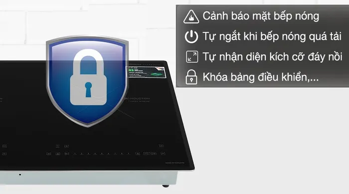 Tính năng an toàn - Bếp từ đôi Pramie PRTH-2203