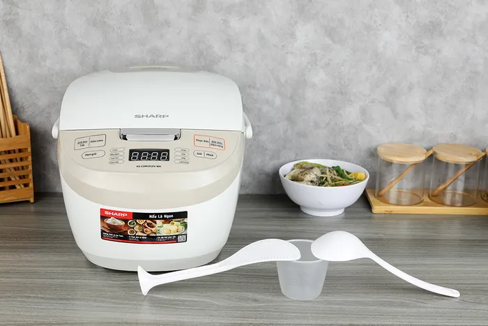 Nồi cơm điện tử Sharp KS-COM191EV-WH 1.8L - Thiết kế