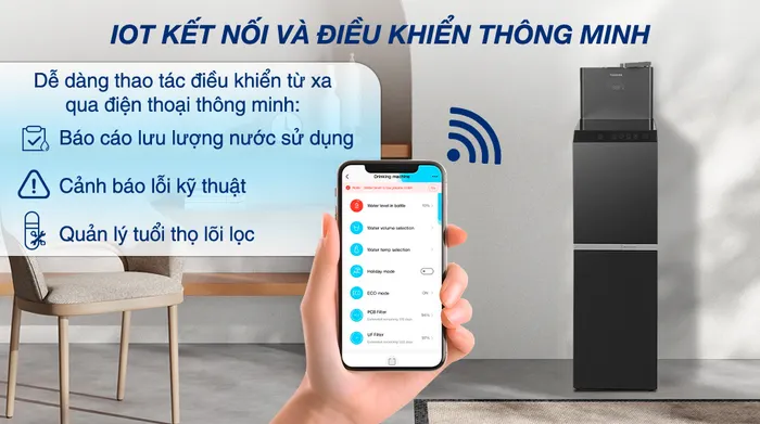 Máy lọc nước RO nóng nguội lạnh Toshiba TWP-W2399SVN(M) 10 lõi - Kết nối IOT