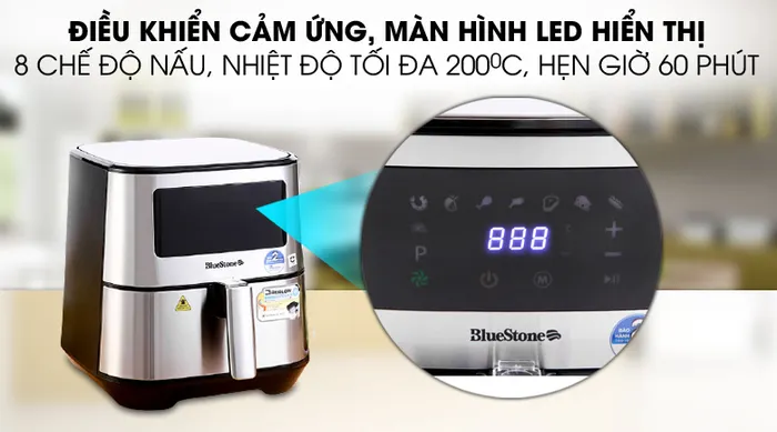Hiện đại, dễ dùng - Nồi chiên không dầu Bluestone AFB-5878 5.5 lít
