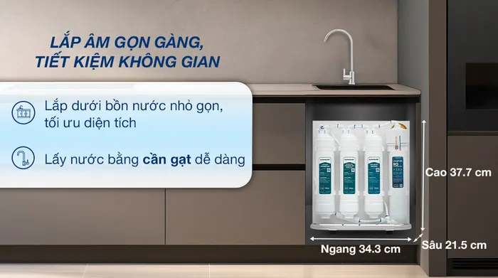 Máy lọc nước RO Sunhouse SHA8201KV 10 lõi - Thiết kế