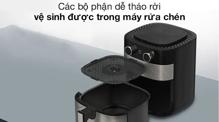 Nồi chiên không dầu Sunhouse SHD4026 6 lít - Dễ tháo rời