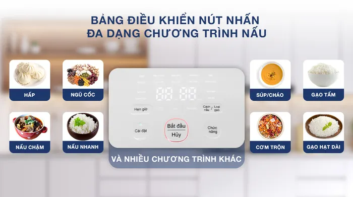 Nồi cơm cao tần Sharp 1.2 lít KS-IH122V-WH - Bảng điều khiển