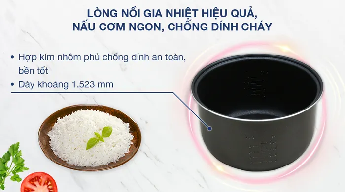 Nồi cơm nắp gài Panasonic 1 lít SR-MVN10FRAX - Lòng nồi