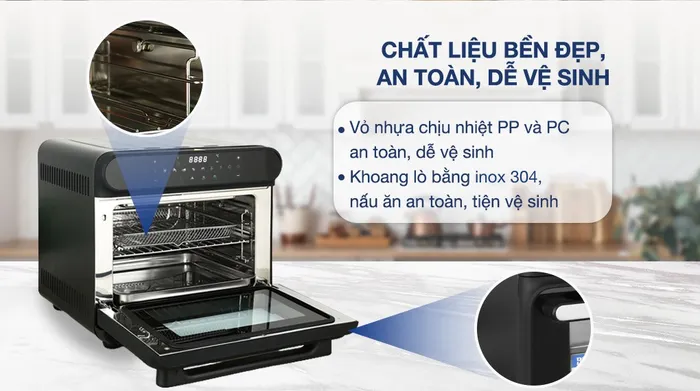 Lò chiên không dầu hơi nước BlueStone AFB-5895 24 lít - Thiết kế