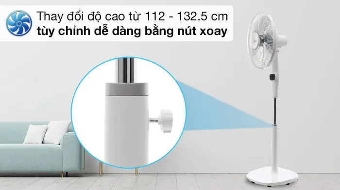 Quạt đứng Midea FS40-15DR - Chiều cao tùy chỉnh
