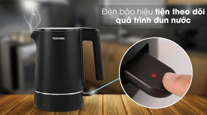 Bình đun siêu tốc Toshiba 1.5 lít KT-15DS1NV - Trang bị đèn báo hiệu