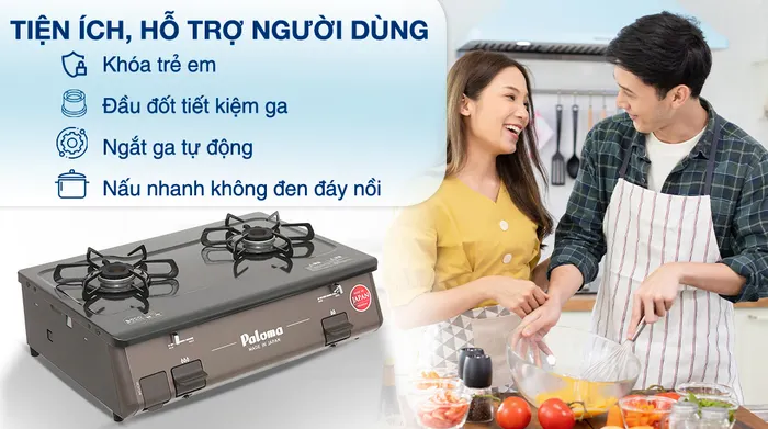 Bếp ga đôi Paloma PA-J61PE (BR) - Tiện ích