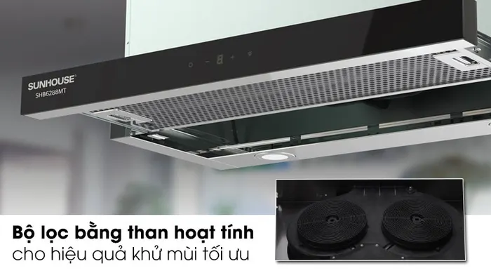 Bộ lọc than hoạt tính Máy hút mùi âm tủ Sunhouse SHB6288MT