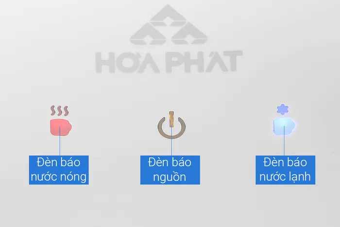 Cây nước nóng lạnh Hòa Phát HHC383 670W - Đèn báo nóng lạnh
