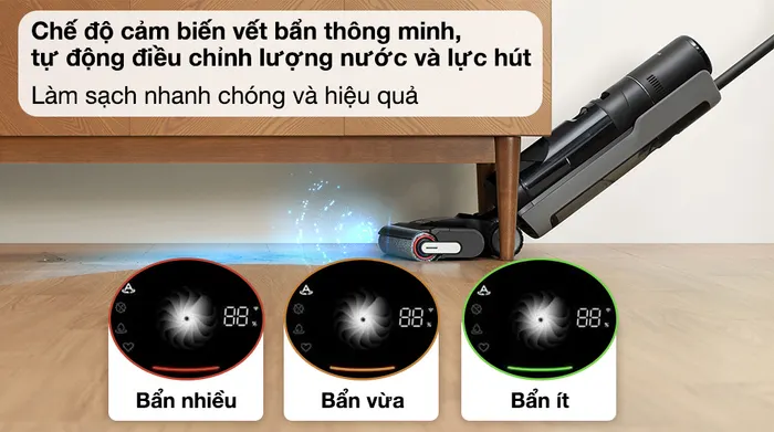 Máy hút bụi lau nhà Dreame H14 - Cảm biến vết bẩn