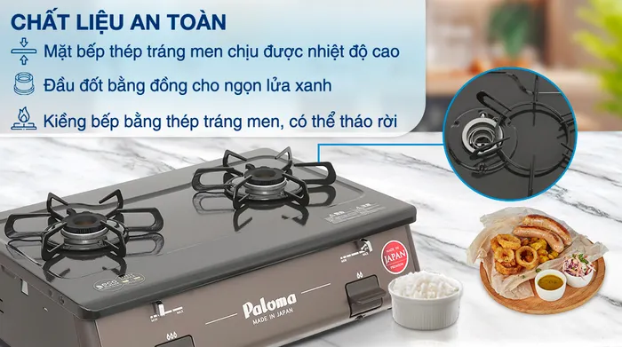 Bếp ga đôi Paloma PA-J61PE (BR) - Chất liệu