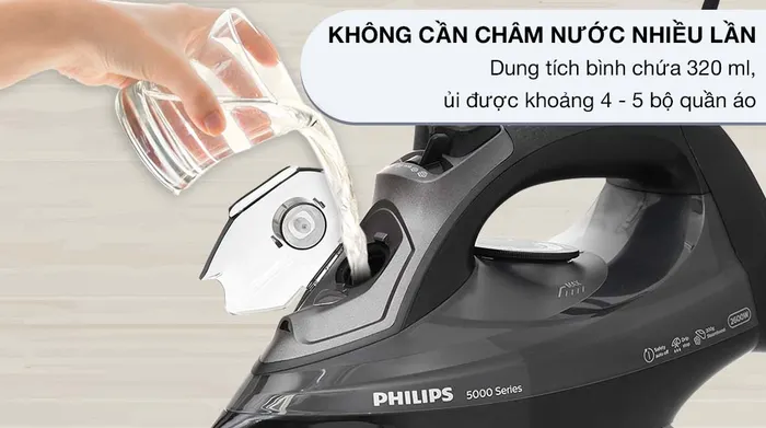 Bàn ủi hơi nước Philips DST5040/80 2600W - Dung tích bình chứa