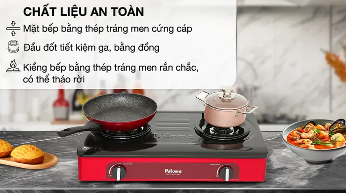 Bếp ga đôi Paloma PA-V72 ER - Chất liệu của bếp 