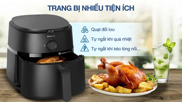 Nồi chiên không dầu Philips NA130/00 6.2 lít - Tiện ích