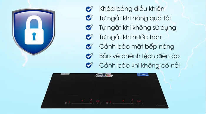 Bếp từ hồng ngoại Pramie 2108 với nhiều tính năng an toàn