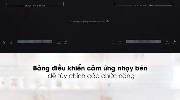 Bếp từ đôi Junger CEJ-200-II - Bảng điều khiển cảm ứng nhạy bén