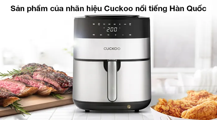 Nồi chiên không dầu Cuckoo CAF-G0510T 5.5L - Cuckoo CAF-G0510T là sản phẩm của thương hiệu nổi tiếng Hàn Quốc - Cuckoo, an tâm về chất lượng