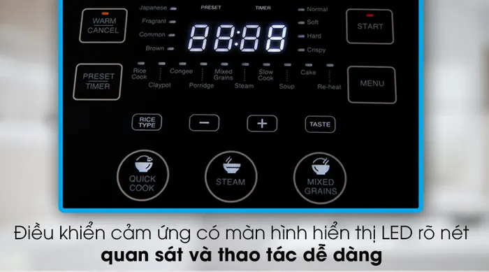 Nồi cơm cao tần Sharp 1.8 lít KS-IH191V-BK - Điều khiển cảm ứng