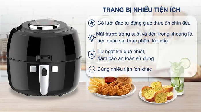 Nồi chiên không dầu Kangaroo KG65AF 6.5 lít - Tiện ích