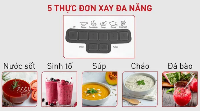 Máy xay sinh tố Tefal BlendForce Piano BL47YB66 - Bảng điều khiển