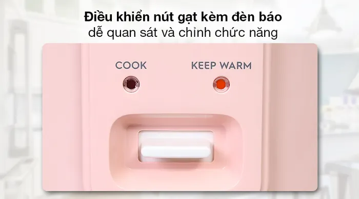 Nồi cơm nắp gài 1.8 lít Electrolux E4RC1-320P - 2 chức năng nấu cơm, hấp dễ điều khiển bằng nút gạt