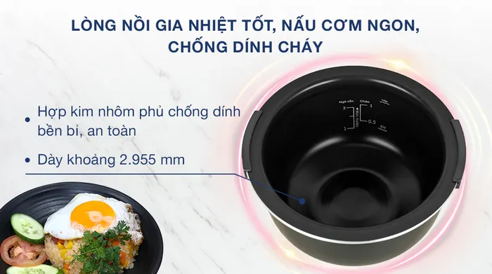 Nồi cơm cao tần Sharp 1.2 lít KS-IH122V-WH - Lòng nồi