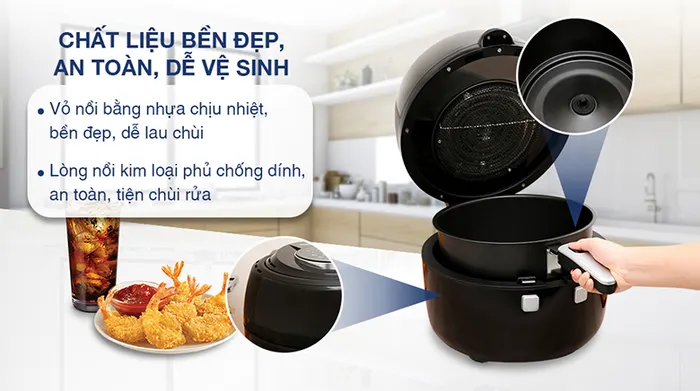 Nồi chiên không dầu Kangaroo KG65AF 5.5 lít - Chất liệu