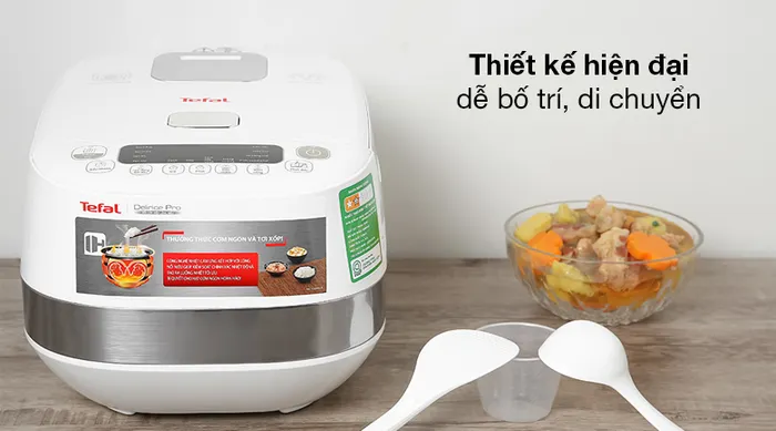 Nồi cơm điện cao tần Tefal 1.5 lít RK808168 - Thiết kế hiện đại