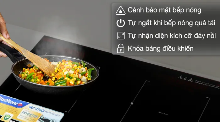 Bếp từ đôi lắp âm BlueStone ICB-6821 - tính năng an toàn