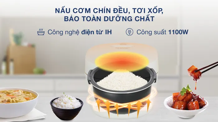 Nồi cơm cao tần Sharp 1.2 lít KS-IH122V-WH - Công suất, công nghệ