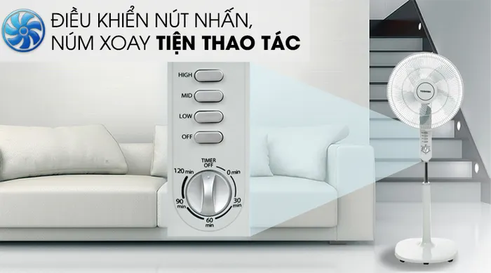 Quạt đứng Toshiba F-LSA10(H)VN - Bảng điều khiển 