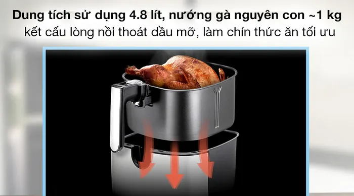 Nồi chiên không dầu Cuckoo CAF-G0510T - Dung tích sử dụng