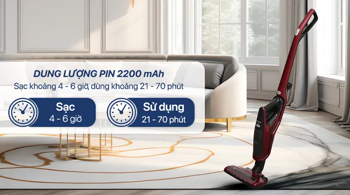 Dung lượng pin - Máy hút bụi không dây Hitachi PV-X85M MRE