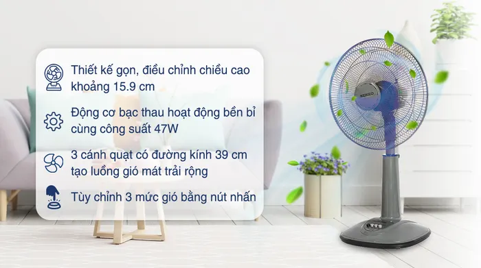 Quạt lửng Senko L1638 - Thiết kế