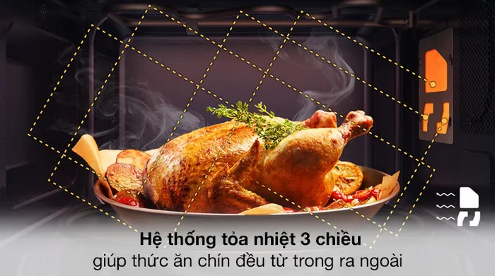Tỏa nhiệt 3 chiều - Lò vi sóng có nướng Samsung MG23T5018CK/SV 23 Lít