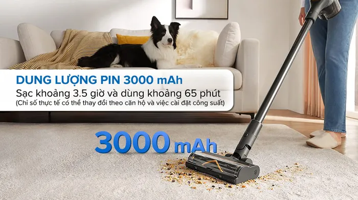 Dung lượng pin - Máy hút bụi không dây Dreame R10 Pro