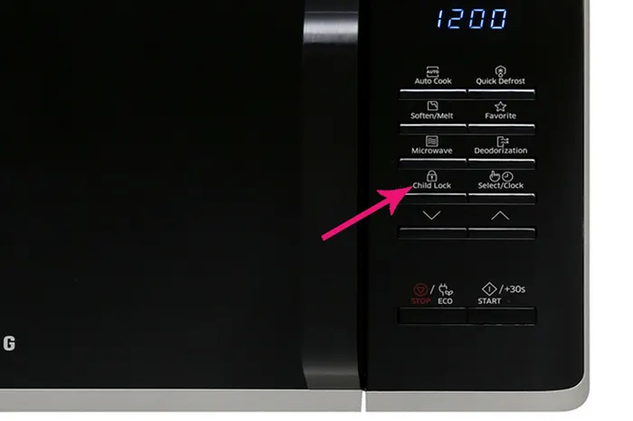 Khóa an toàn - Lò vi sóng Samsung MS23K3513AS/SV-N 23 lít