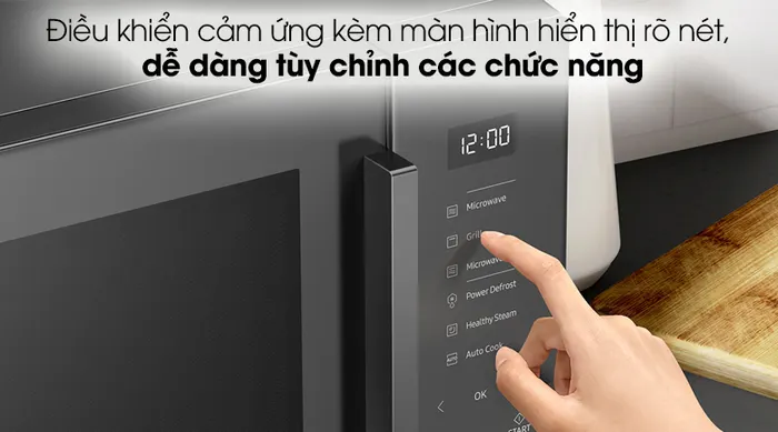 Lò vi sóng Samsung MG30T5018CK/SV 30 lít - Bảng điều khiển cảm ứng kèm màn hình hiển thị rõ nét