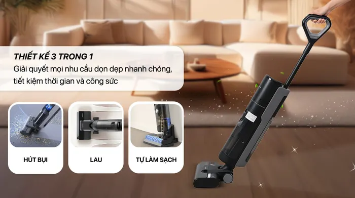 Thiết kế 3 trong 1 - Máy hút bụi lau nhà Dreame H12S AE