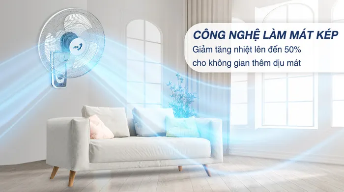 Làm mát kép - Quạt treo tường Asia 3 cánh VY357690 55W