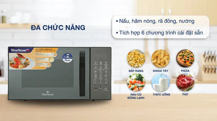 Lò vi sóng Bluestone MOB-7833 25 lít - Chức năng nấu