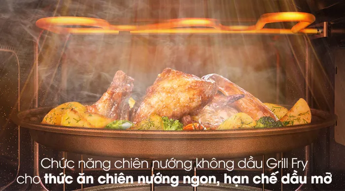 Lò vi sóng Samsung MG30T5018CK/SV 30 lít - Chiên nướng không dầu Grill Fry