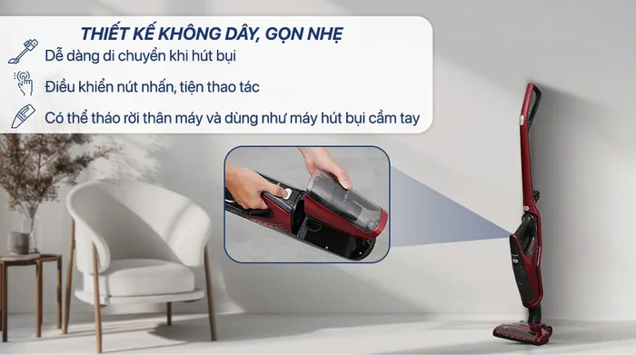 Thiết kế - Máy hút bụi không dây Hitachi PV-X85M MRE