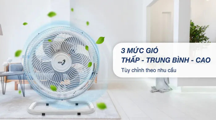 Mức gió - Quạt sàn Asia 6 cánh VY636790 80W