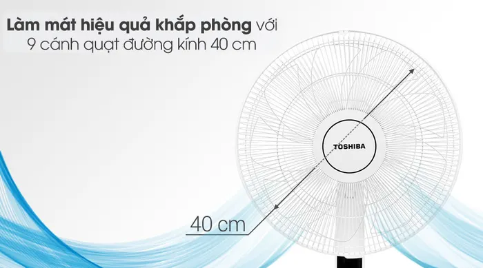 Diện tích quạt - Quạt đứng Toshiba F-LSD30(W)VN