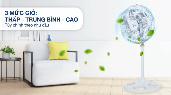Quạt đứng Asia 6 cánh VY639990 80W - Mức gió