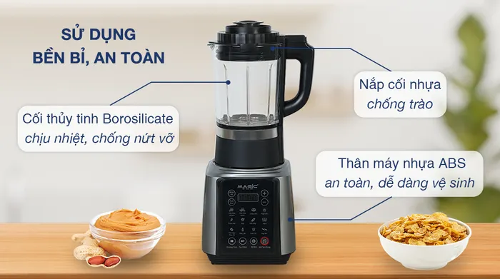 Máy làm sữa hạt đa năng Magic A-96 bạc - Chất liệu