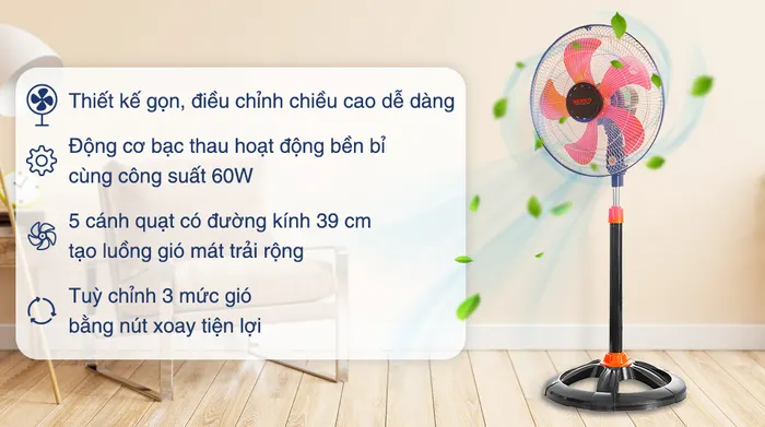 Quạt đứng Senko DTS1609 - Thiết kế